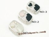 gsp023 Heart shape silver plated Gemstone inlaid pendant on sale