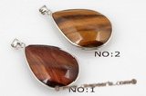 gsp089 25*35mm tear drop design tiger eye silver plated pendant