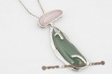 gsp091 Aventurine & Rose quartz gemstone pendant necklace