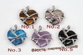 gsp124 Fashion 25mm Heart shape Gemstone Pendant Necklace