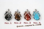 gsp125 Fashion 20*35mm Gemstone Oval drop Pendant Necklace