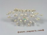 hj001 chandelier pearl bridal comb jewelry