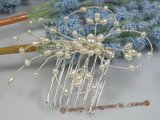 hj009 chandelier pearl Bridal Comb in wholesale