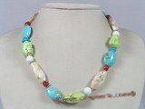 HN001 Festive multi-color turquoise necklace