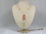 HN007 Delicate holiday gemstone necklace in sterling chain