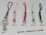 hsg005 strap lanyards handset charms with steling key design cage and pearl