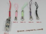 hsg006 sterling long cage strap lanyards handset charms with multicolor pearl