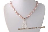 Ipn029 Elegant Puple Cultured Pearl Island style Princess Necklace