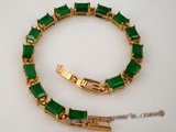 jbr006 Stunning faceted square chinese jasper bracelet combine gold palte mountting