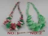 jn001 gradual change square jade beads necklace whoesale