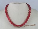 jn009 10mm round red jade necklace wholesale
