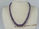 jn016 purple gradual change round shape jasper beads necklace