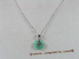 Jp004 Green jade longevity pendants in Donut shape--summer collection
