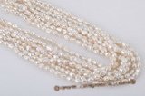 keishi034 6-7mm long-dirlled freshwater keshi pearl strand