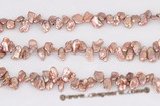 keishi040 7-8mm bronze cultured keshi pearl beads in side drilled