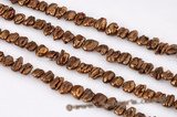 keishi046 10-12mm centre drilled freshwater reborn keshi pearl in coffee