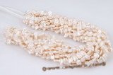 keishi047 8-10mm nature white oblong centre drilled freshwater keshi pearl