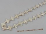 keshi017 Naturally white cross design keishi pearls strand in wholesale