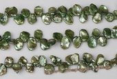 keishi056 Wholesale 10-11mm Green Color side-dirlled reborn pearls