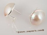 mbpe004 Sterling pierce clip earrings with white mabe pearl on sale