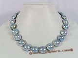 mbpn001 15-16mm Grey mabe pearl necklace with sterling silver clasp