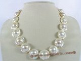 mbpn003  nature white mabe pearl(20-21mm) necklace with sterling silver clasp on sale