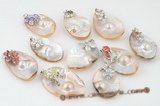 mbpp026 Mix style plated silver oval shape mabe pearl pendant