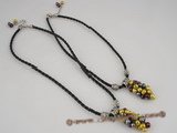 mdj010 Multicolor Pearl Grapes rubber cord Mother Daughter necklace Set on sale