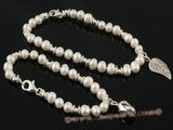mdj013 Stering silver White freshwater Pearl Mother Daughter Bracelet Set on sale