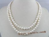 MPN011 two strands 7-8mm potato shape pearl necklace