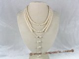 mpn077 white potato pearl triple strands necklace in wholesale