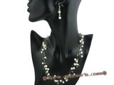 mpn194 cheery potato pearl with olivine beads illusion floating necklace