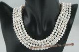 mpn204 Triple strands 7-8mm potato pearl costume necklace