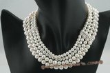 mpn206 Four rows gradual potato pearl costume choker necklace