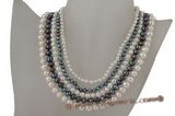 mpn215 Five-strands low quality pearl Clearance choke necklace