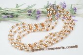 mpn290 Four-strands Nugget Pearl Layer Necklace in blend of color