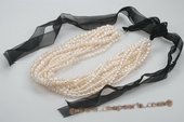 mpn325 Hand knotted 11 strands Cultured Pearl Layer Necklace in White