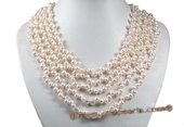 mpn337 Elegant Hand knotted Cultured Pearl Layer Necklace