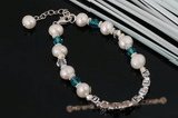 Nbr010 "Daniella" pearl &crystal personalized name bracelet