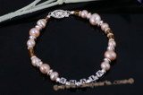 Nbr012 "Amaia" sterling silver pink pearl Name Bracelet