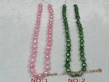 ngs014 5strands 8*10mm dye color Freshwater Baroque pearls