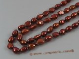 ngs018 5strands 8-9mm wine red nugget Freshwater loosen pearls