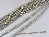 ngs022 10-11mm grey Freshwater Baroque nugget pearls strands