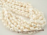 ngs027 Nature white Baroque nugget pearls bead strand in 11-12mm