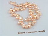 nss02 5strands nature pink 6-7mm side_dirlled nugget pearls