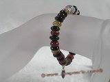 pb031 wholesale disc muti-color agate Beads Power Elastic Bracelet