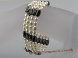 pbr030 4-5mm rice-shape pearls Magnetic Bracelet/Necklace