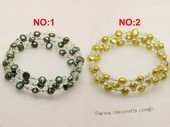 pbr032 6-7mm olive green smooth on both side cultured pearls bracelets