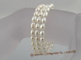 pbr045 6-7mm white rice shape pearl bracelets