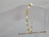 pbr061 White rice pearl with crystal spacers bracelet in wholesale